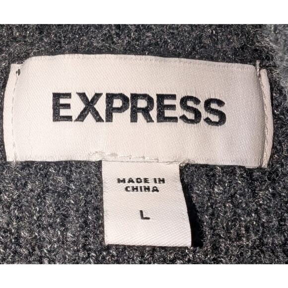 Express Cotton Blend Rhinestone Button Embellished Double Breasted Jacket Gray L - Picture 4 of 5